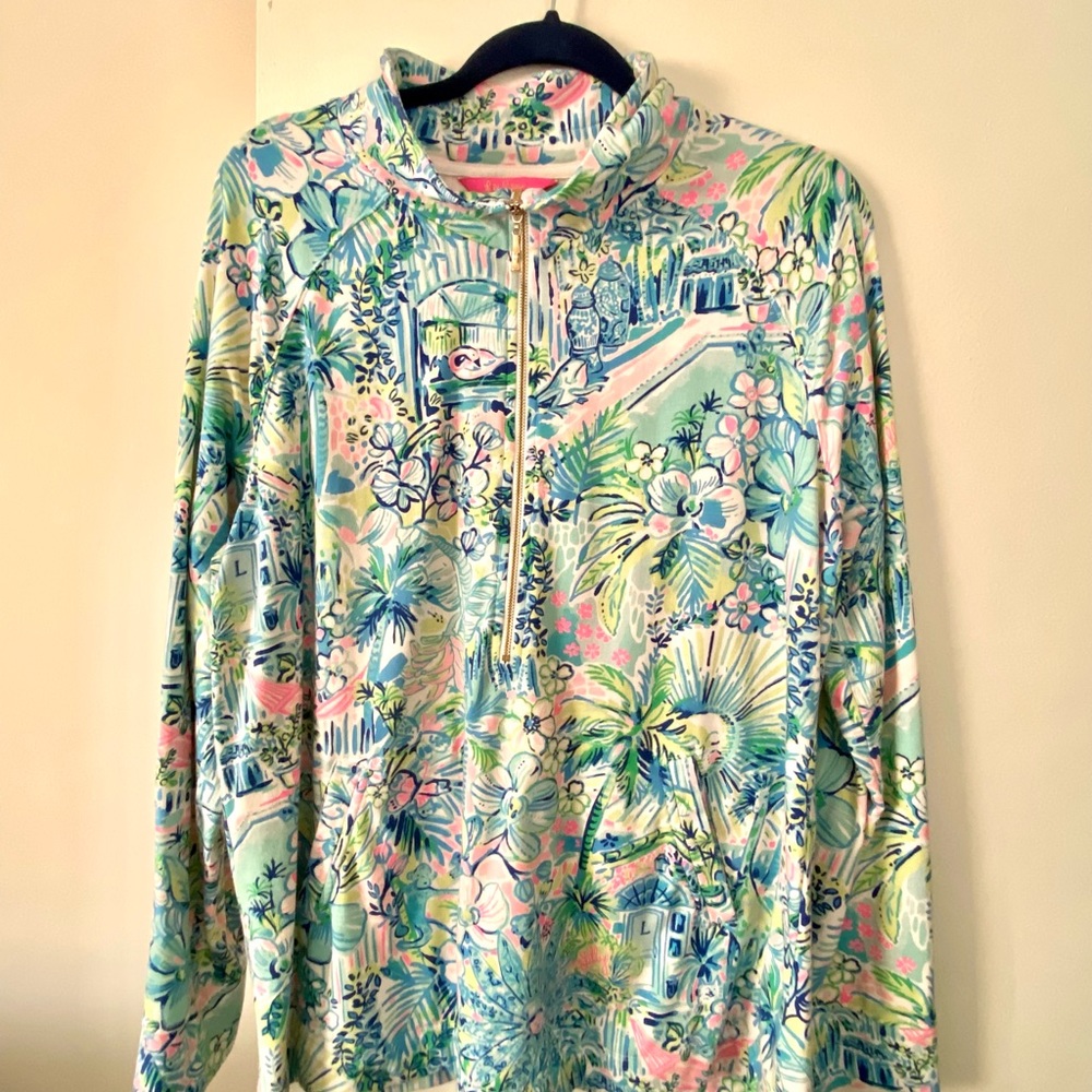 Lilly Pulitzer partial zip up top xl